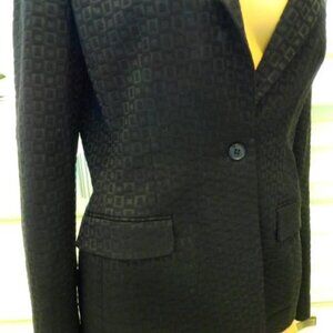 Elie Tahari Black Suit Jacket Size10 Shades of Black in Geometric Shapes